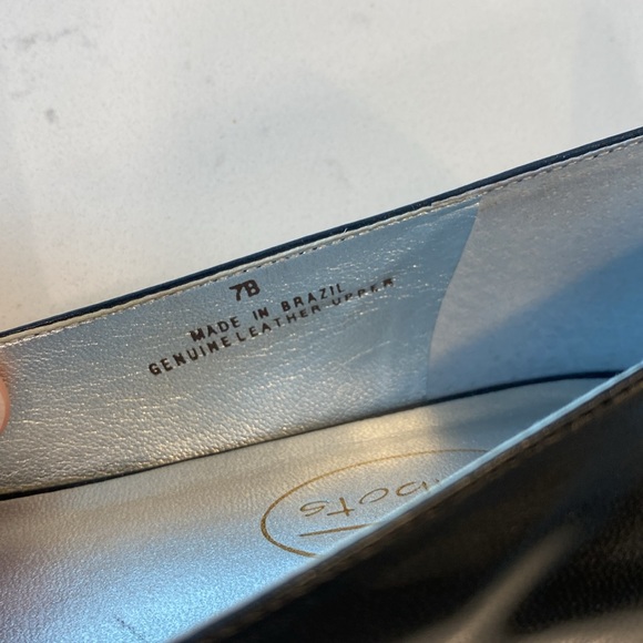 Talbots Leather Peep Toe Flats Black Size 7 - Picture 5 of 5